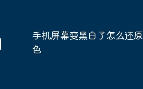 手机屏幕变黑白了怎么还原彩色