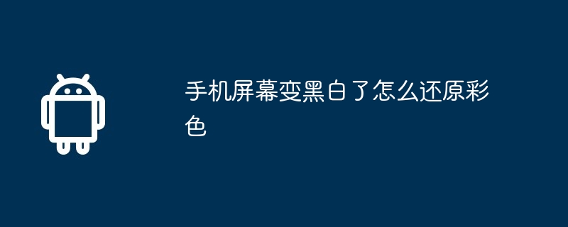 手机屏幕变黑白了怎么还原彩色