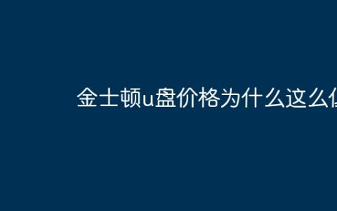 金士顿u盘价格为什么这么低