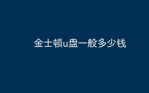 金士顿u盘一般多少钱