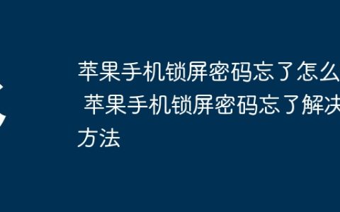 苹果手机锁屏密码忘了怎么办 苹果手机锁屏密码忘了解决方法