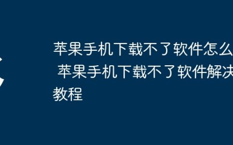苹果手机下载不了软件怎么办 苹果手机下载不了软件解决教程