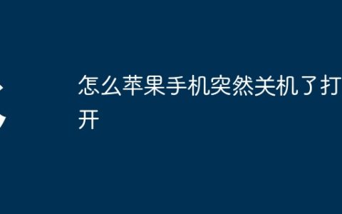 怎么苹果手机突然关机了打不开