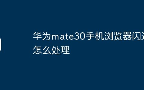 华为mate30手机浏览器闪退怎么处理