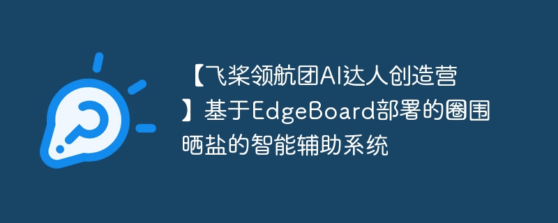 【飞桨领航团ai达人创造营】基于edgeboard部署的圈围晒盐的智能辅助系统 - 创想鸟