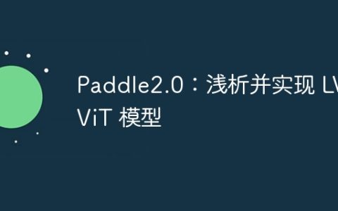 Paddle2.0：浅析并实现 LV-ViT 模型