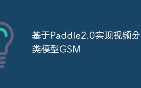 基于Paddle2.0实现视频分类模型GSM