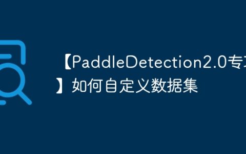 【PaddleDetection2.0专项】如何自定义数据集