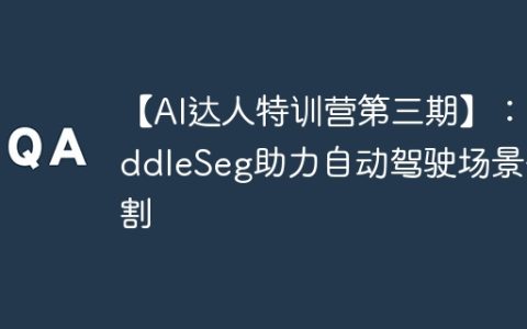 【AI达人特训营第三期】：PaddleSeg助力自动驾驶场景分割