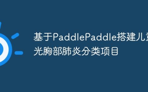 基于PaddlePaddle搭建儿童X光胸部肺炎分类项目