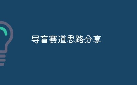 导盲赛道思路分享