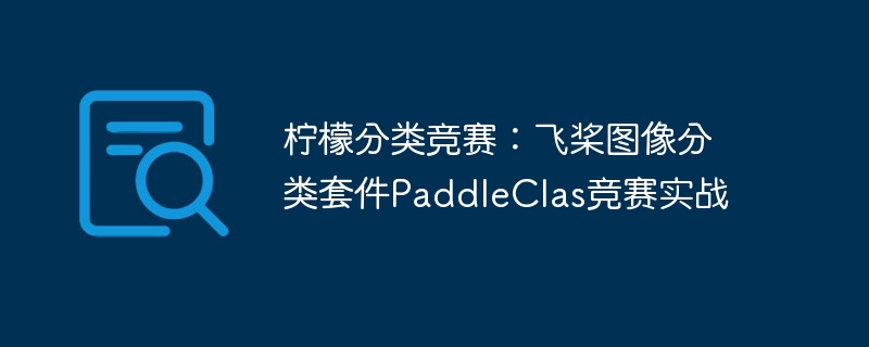 柠檬分类竞赛:飞桨图像分类套件PaddleClas竞赛实战