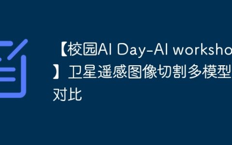 【校园AI Day-AI workshop】卫星遥感图像切割多模型对比