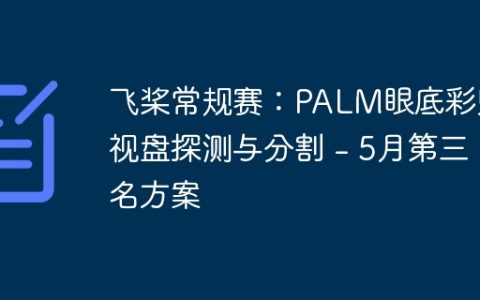 飞桨常规赛：PALM眼底彩照视盘探测与分割 – 5月第三名方案