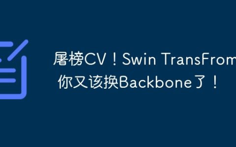 屠榜CV！Swin TransFromer 你又该换Backbone了！