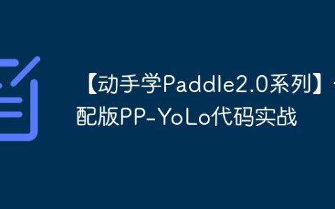 【动手学Paddle2.0系列】低配版PP-YoLo代码实战