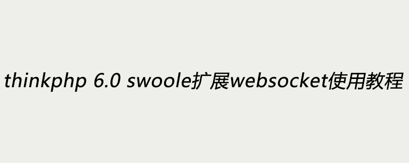 thinkphp 6.0 swoole扩展websocket使用教程