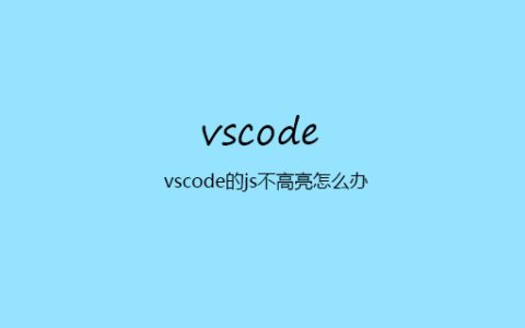 vscode的js不高亮怎么办