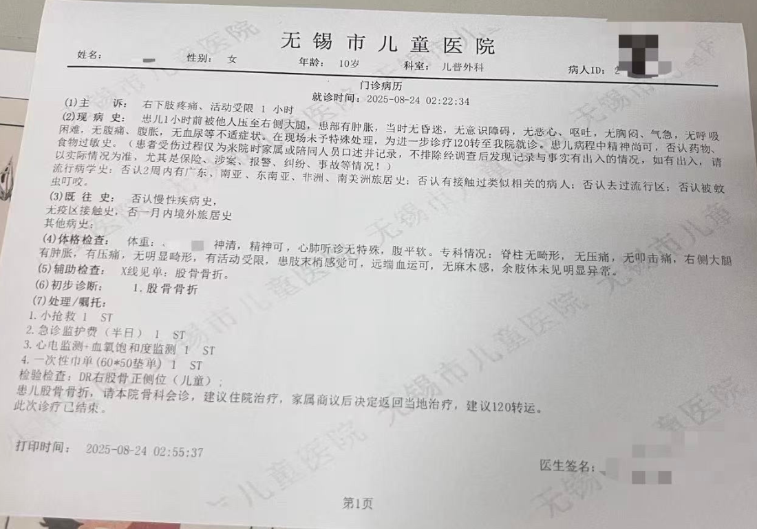 男子列车上铺跌落将10岁女孩砸骨折 女孩母亲：无法联系到该男子 - 创想鸟