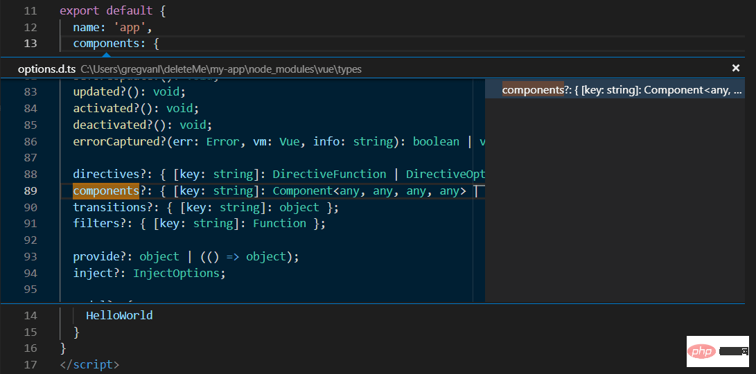 Vue.js 查看定义