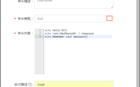 如何在ECS实例中创建云助手命令