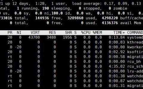 全面详解linux下的top命令——实时监控服务器状况
