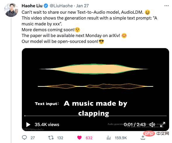 开源模型、单卡训练,带你了解爆火的文本指导音频生成技术AudioLDM