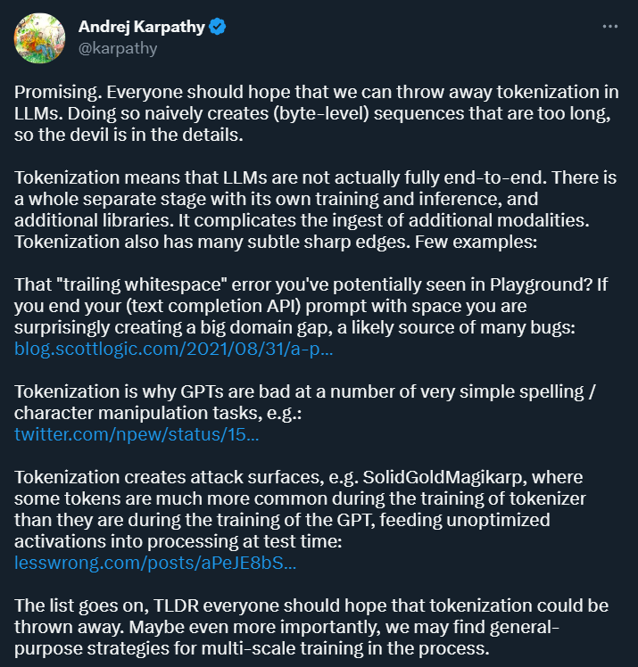 一定要「分词」吗?Andrej Karpathy:是时候抛弃这个历史包袱了