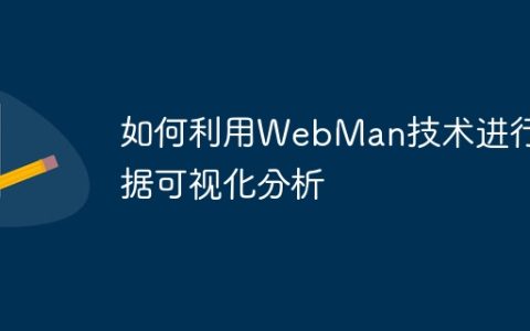 如何利用WebMan技术进行数据可视化分析
