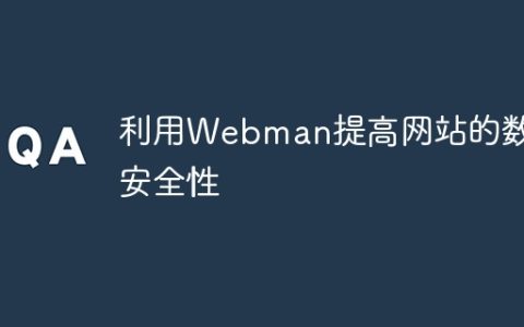 利用Webman提高网站的数据安全性