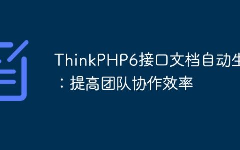 ThinkPHP6接口文档自动生成：提高团队协作效率