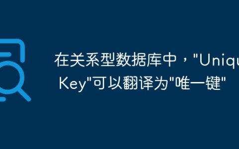 在关系型数据库中，”Unique Key”可以翻译为”唯一键”