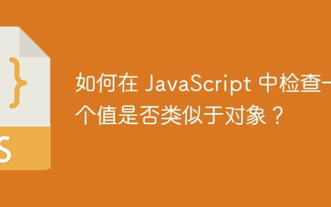 如何在 JavaScript 中检查一个值是否类似于对象？