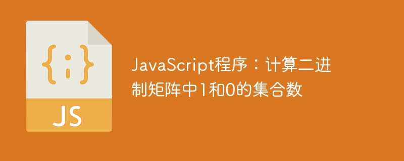 javascript程序:计算二进制矩阵中1和0的集合数