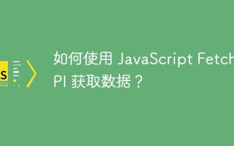 如何使用 JavaScript Fetch API 获取数据？