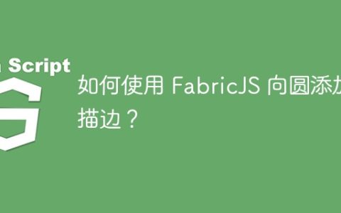 如何使用 FabricJS 向圆添加描边？