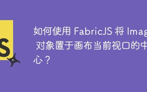 如何使用 FabricJS 将 Image 对象置于画布当前视口的中心？