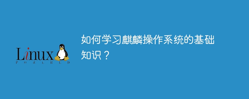 如何学习麒麟操作系统的基础知识?
