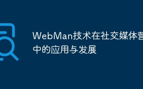 WebMan技术在社交媒体营销中的应用与发展