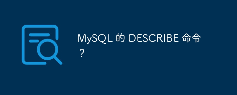 mysql 的 describe 命令?