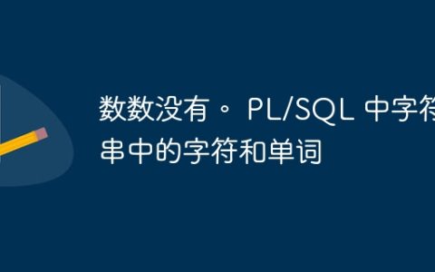数数没有。 PL/SQL 中字符串中的字符和单词