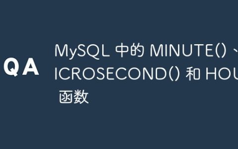 MySQL 中的 MINUTE()、MICROSECOND() 和 HOUR() 函数