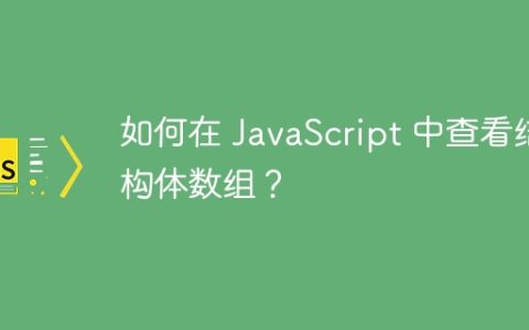 如何在 JavaScript 中查看结构体数组？