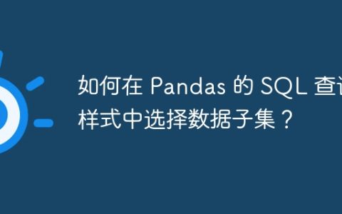 如何在 Pandas 的 SQL 查询样式中选择数据子集？