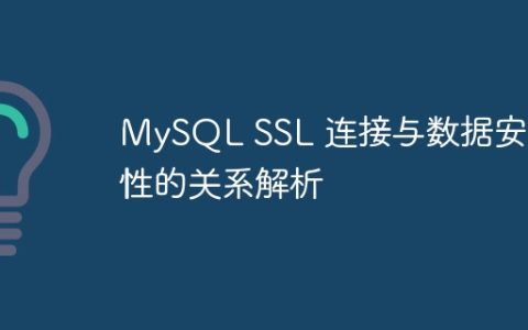 MySQL SSL 连接与数据安全性的关系解析