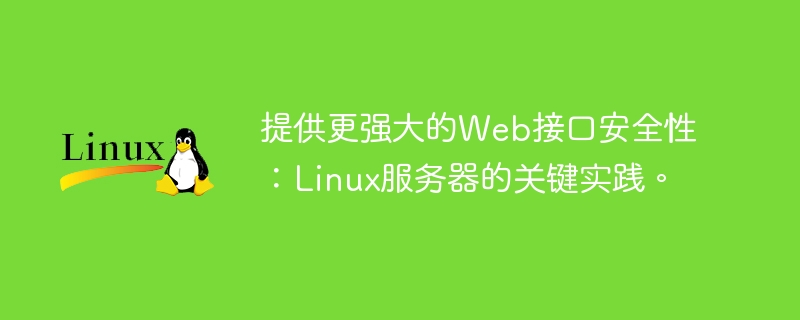 提供更强大的Web接口安全性:Linux服务器的关键实践。