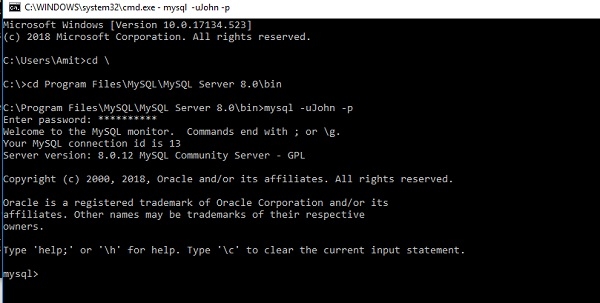 如何以不同用户身份登录MySQL？