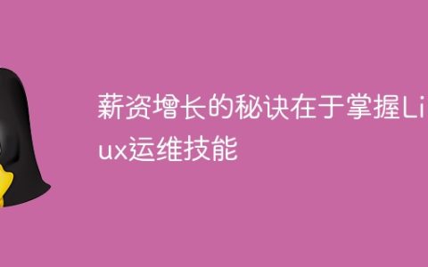 薪资增长的秘诀在于掌握Linux运维技能