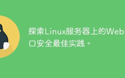 探索Linux服务器上的Web接口安全最佳实践。