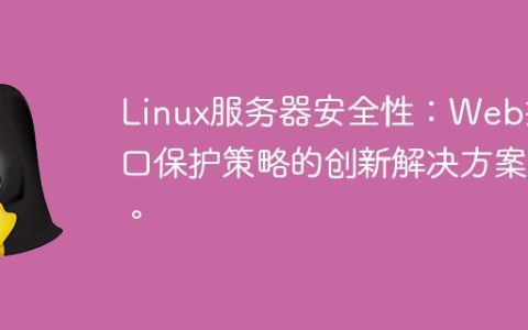 Linux服务器安全性：Web接口保护策略的创新解决方案。
